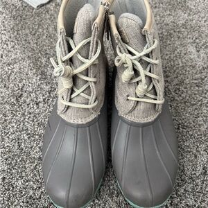 Sperry Gray and Taupe Duck Boots